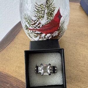 Elegant Silver and Black Ring